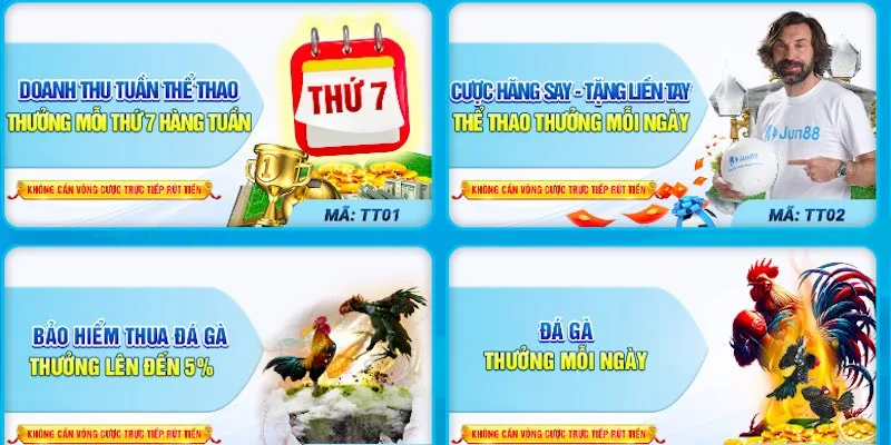 Ưu đãi thể thao tại Jun888
